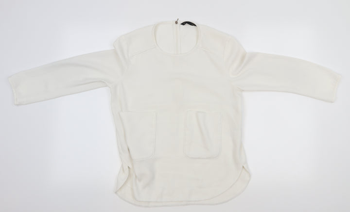 Sfera Womens White Basic Blouse Size M