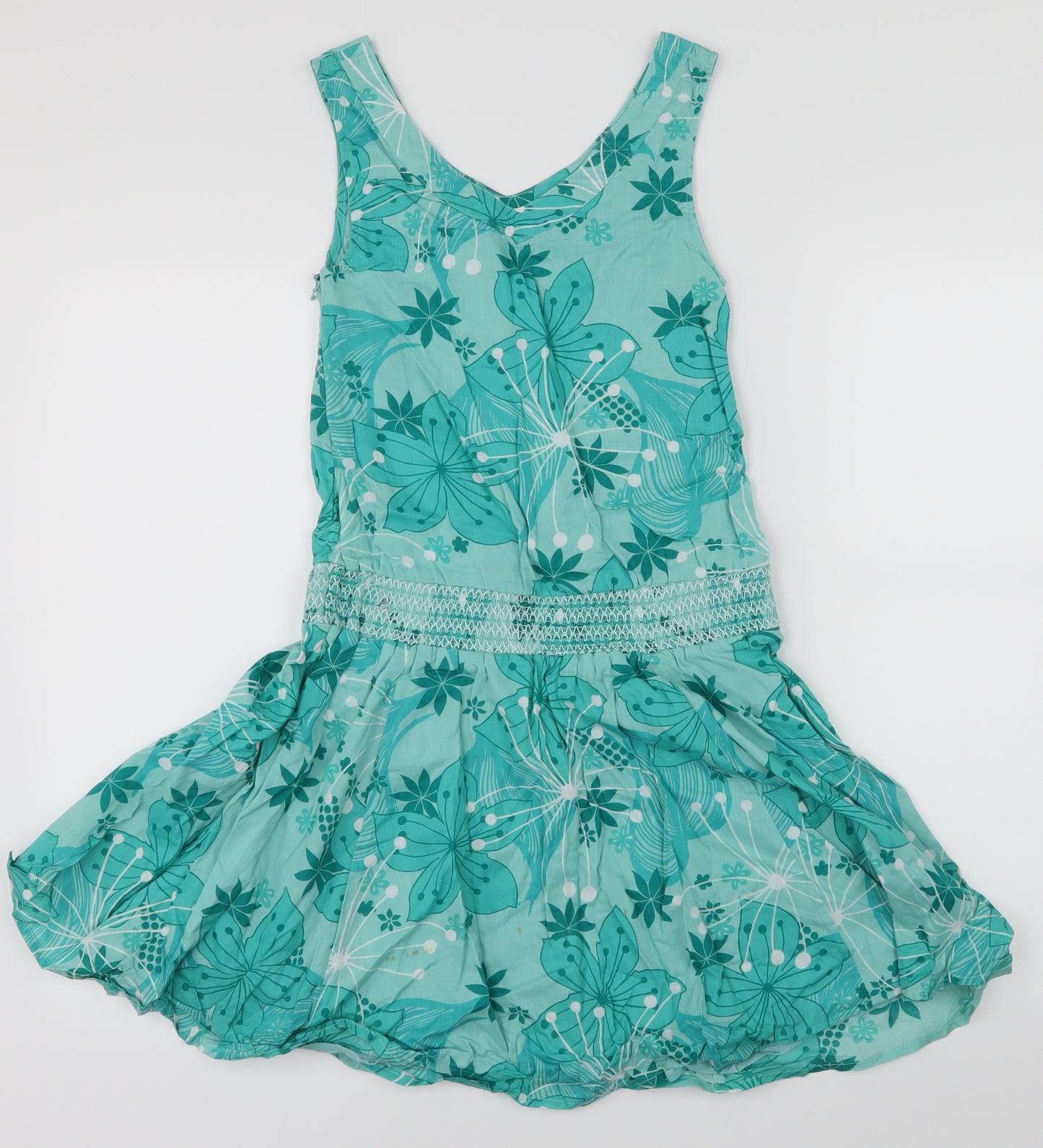Animal Womens Green Floral  A-Line  Size S