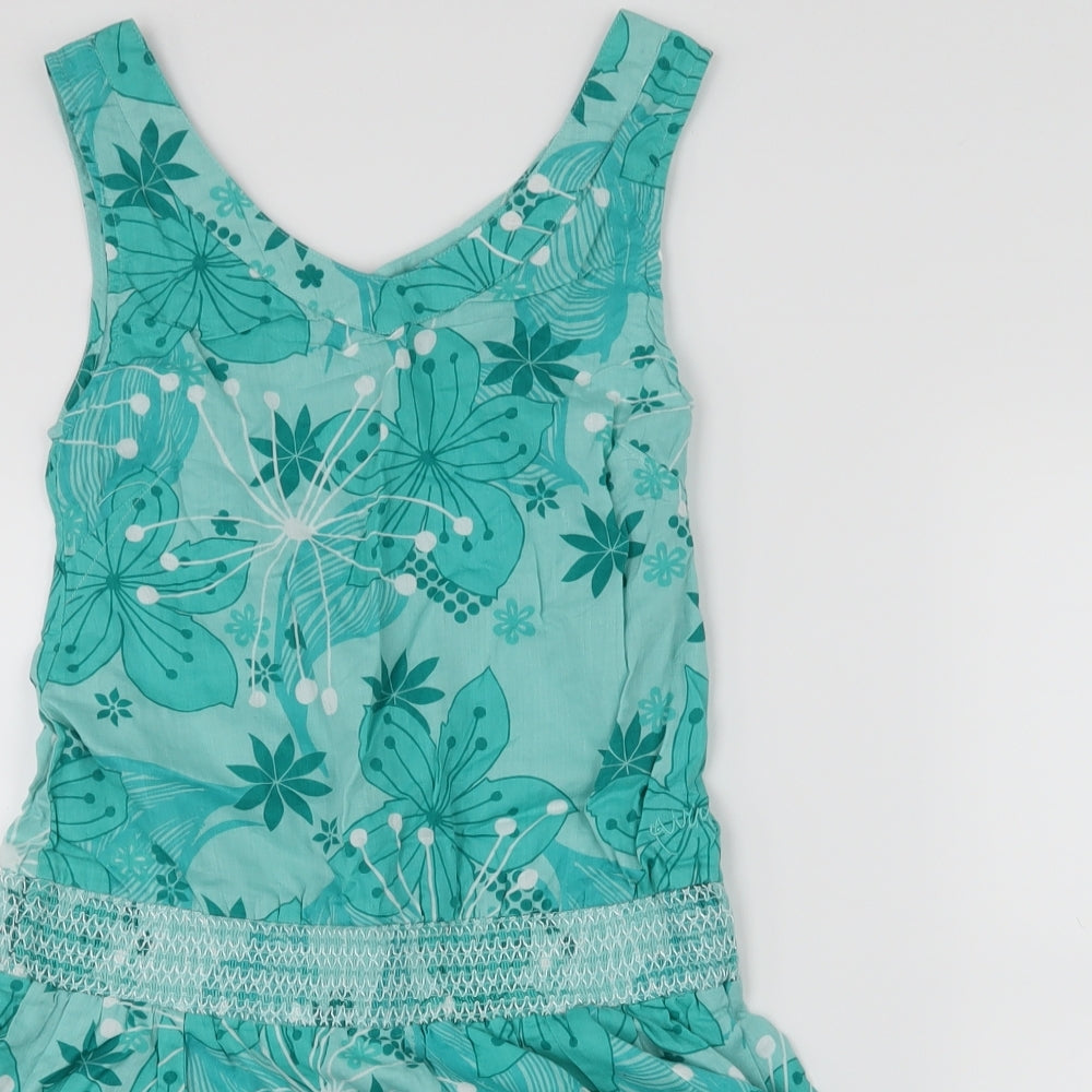 Animal Womens Green Floral  A-Line  Size S
