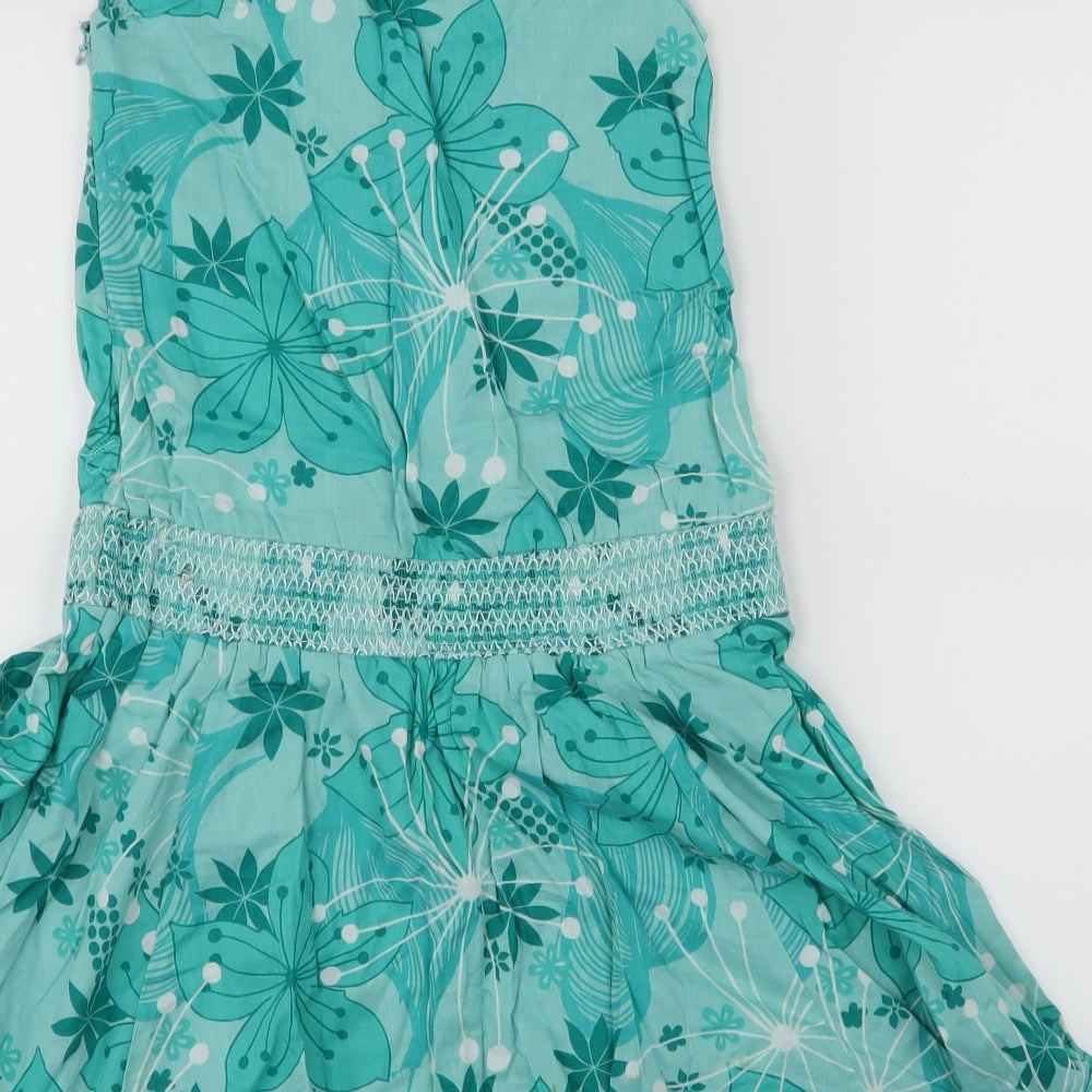 Animal Womens Green Floral  A-Line  Size S