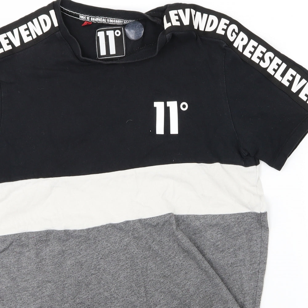 11 degrees Mens Multicoloured Polka Dot   T-Shirt Size S