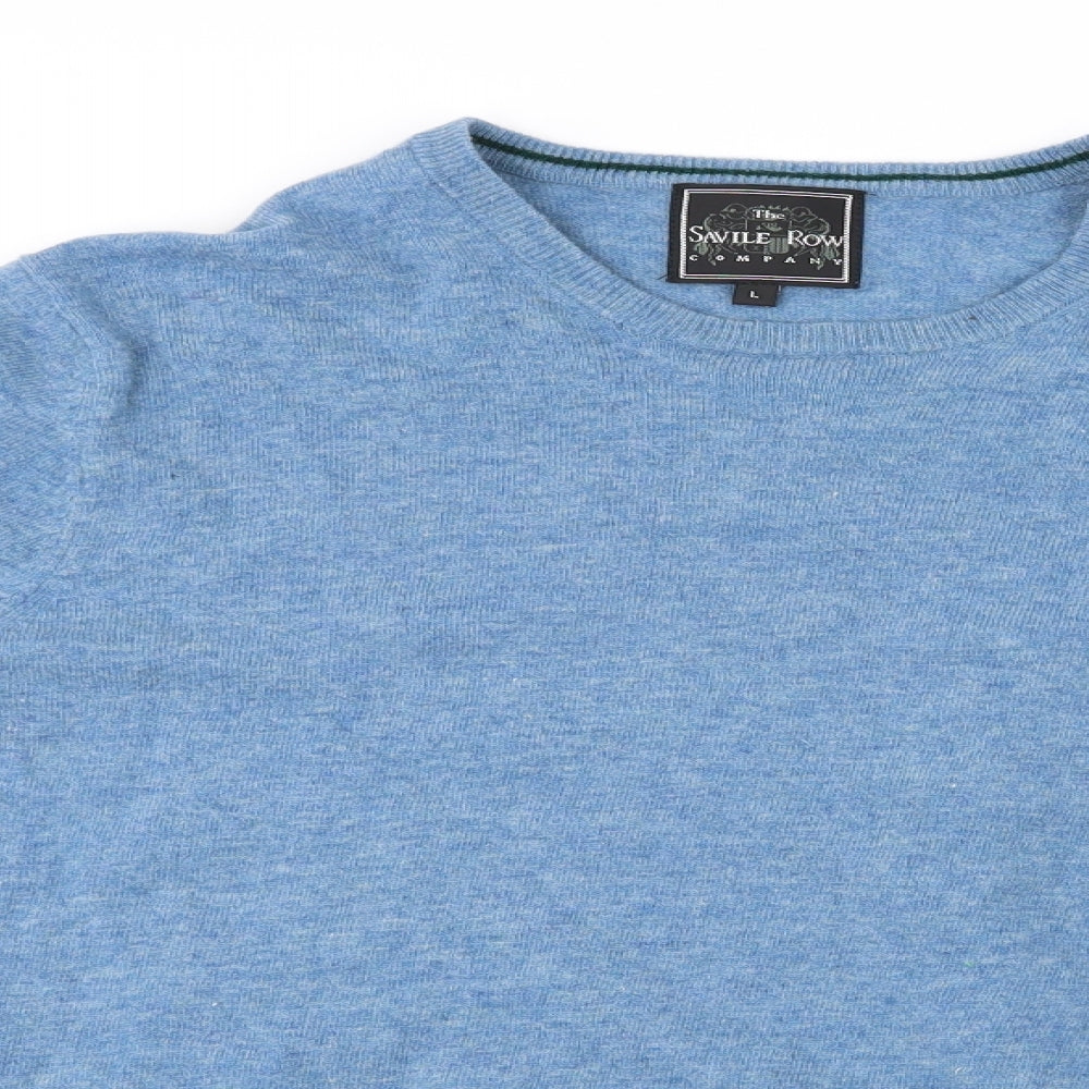 The Savile Row  Mens Blue   Pullover Jumper Size L  - Lambswool