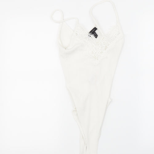 New Look Womens White   Babydoll Bodysuit Size 6