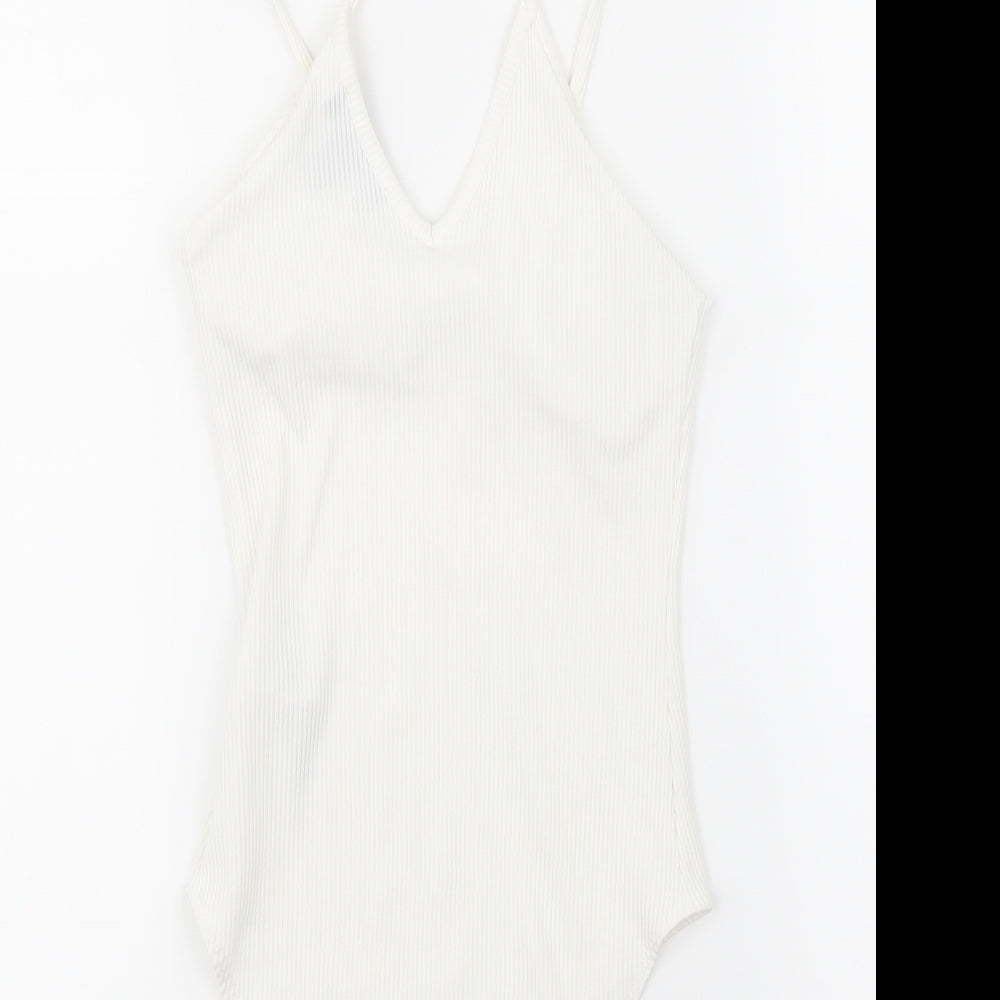 New Look Womens White   Babydoll Bodysuit Size 6