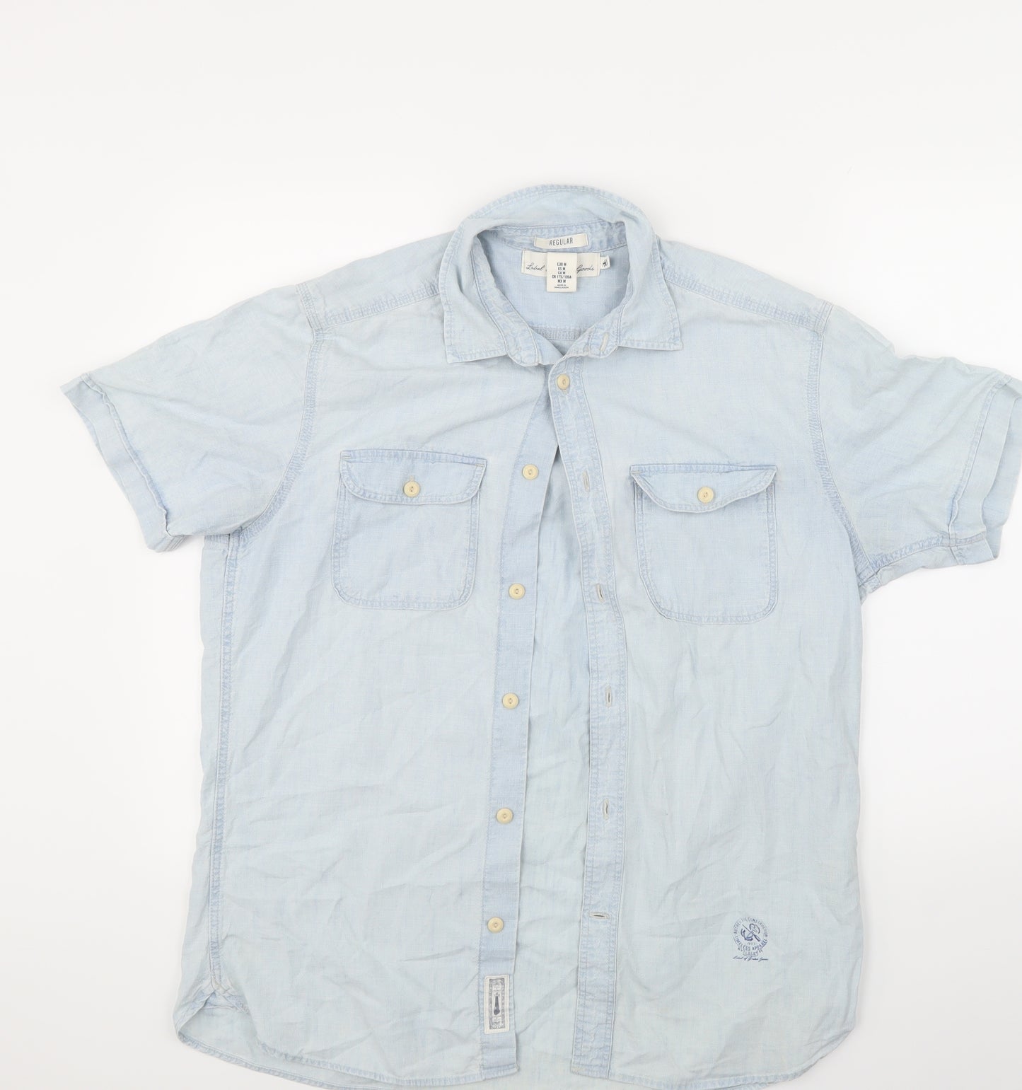 LOGG Womens Blue   Basic Button-Up Size M