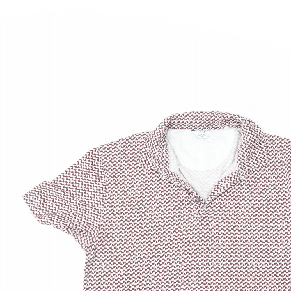 NEXT Mens Multicoloured Geometric   Polo Size M
