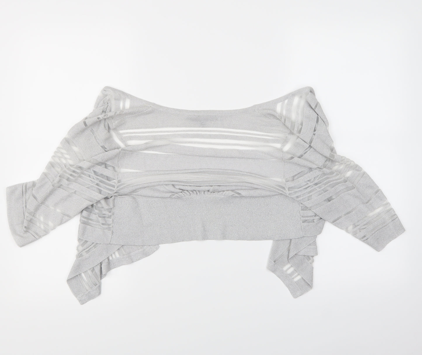 Coast Womens Grey Striped  Cardigan Jumper Size 16