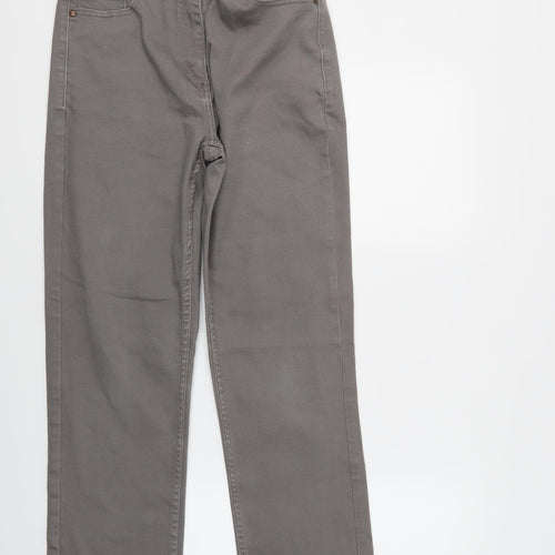 Cotton Traders Womens Grey  Denim Straight Jeans Size 12 L27 in