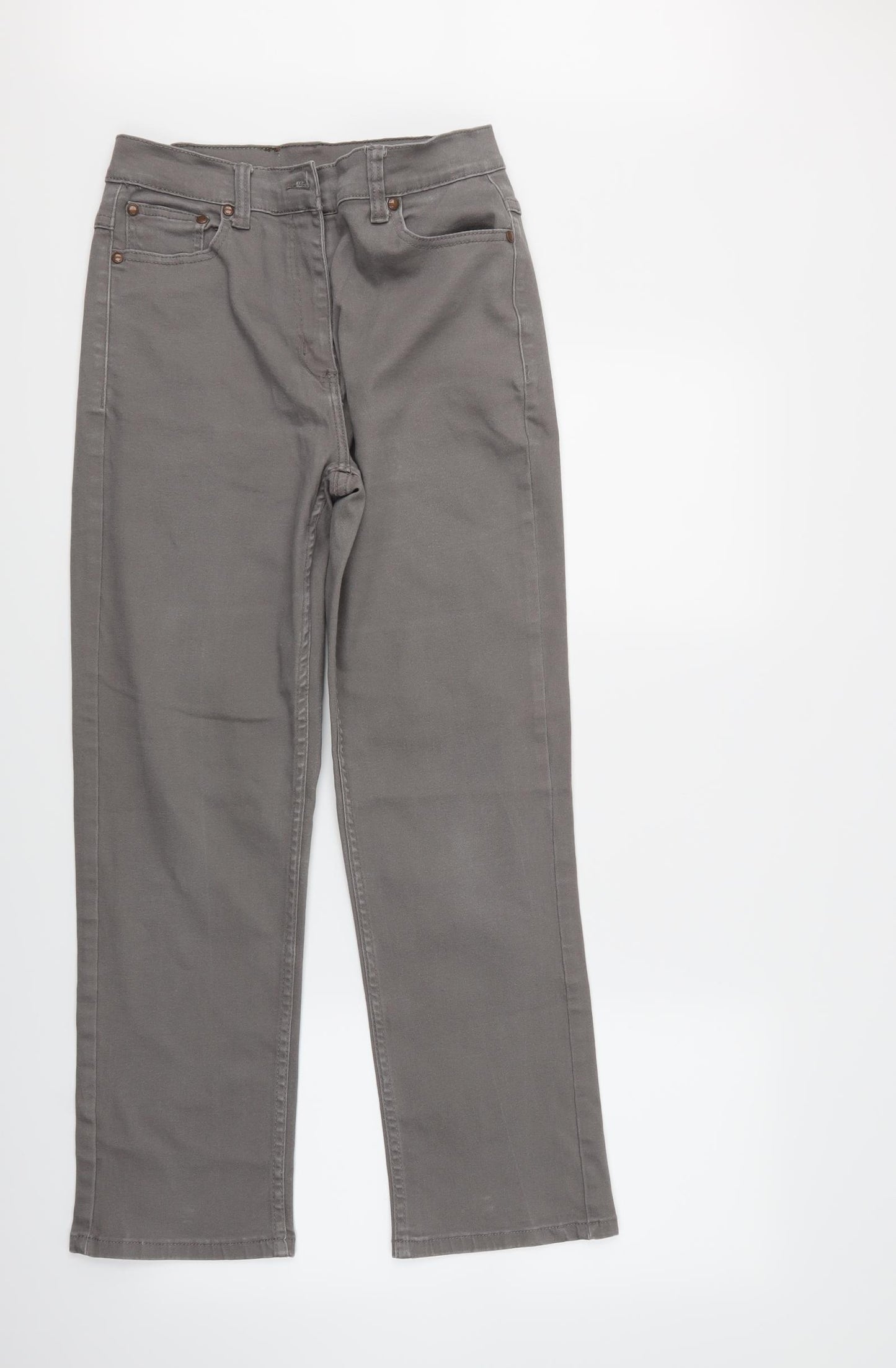 Cotton Traders Womens Grey  Denim Straight Jeans Size 12 L27 in