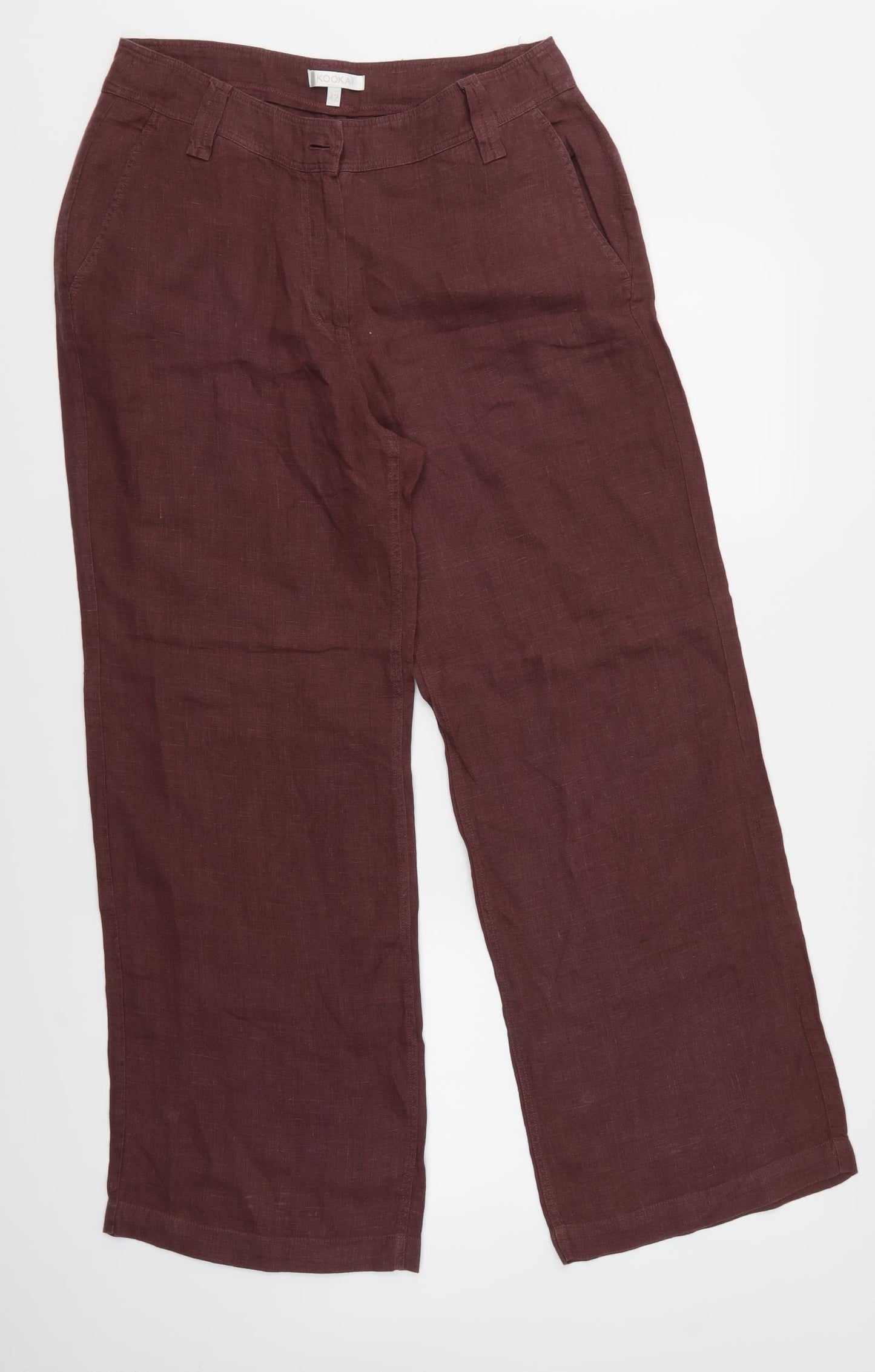 Kookai Womens Red   Trousers  Size 14 L29 in