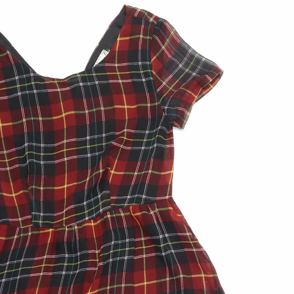 Hearts & Bows Womens Multicoloured Check  A-Line  Size 6