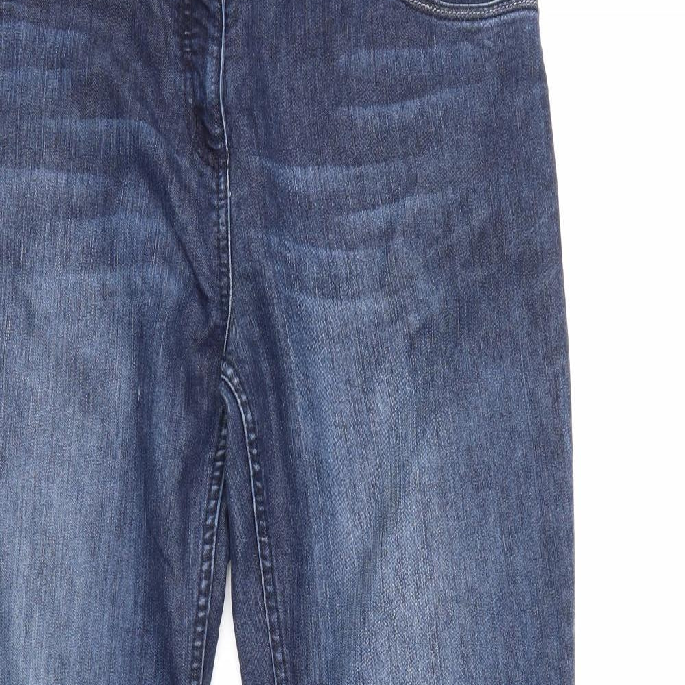 Per Una Womens Blue  Denim Straight Jeans Size 14 L28 in