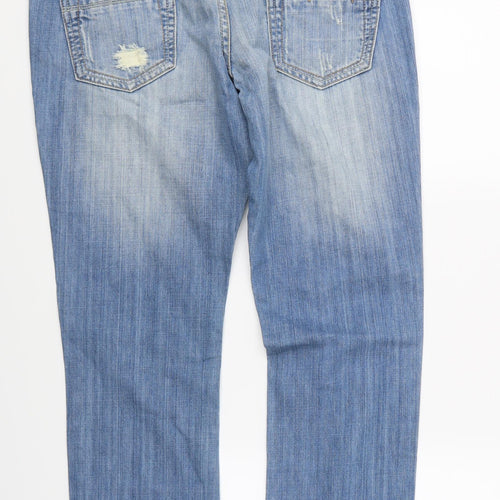Jane Norman Womens Blue  Denim Straight Jeans Size 14 L24 in