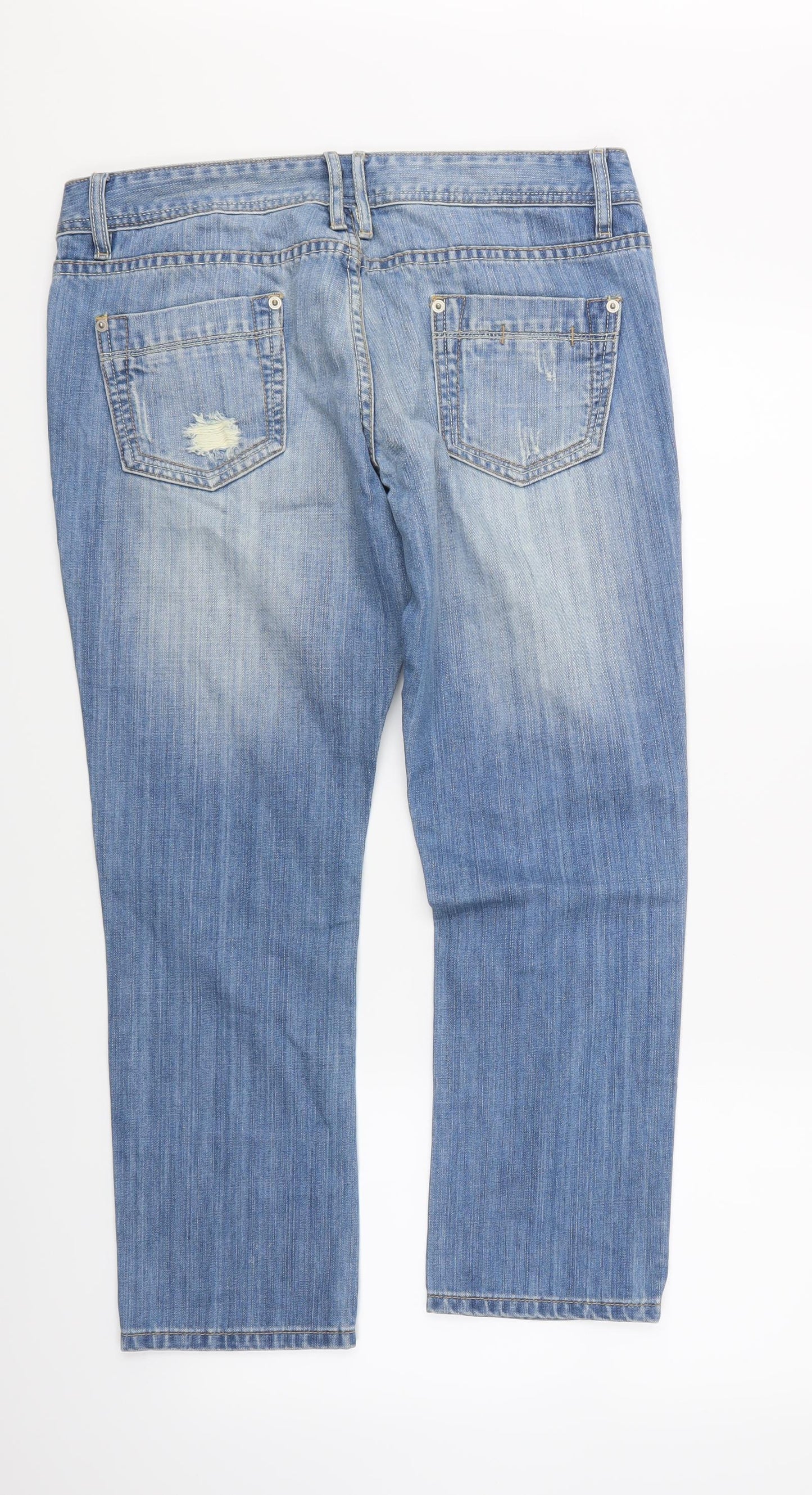 Jane Norman Womens Blue  Denim Straight Jeans Size 14 L24 in