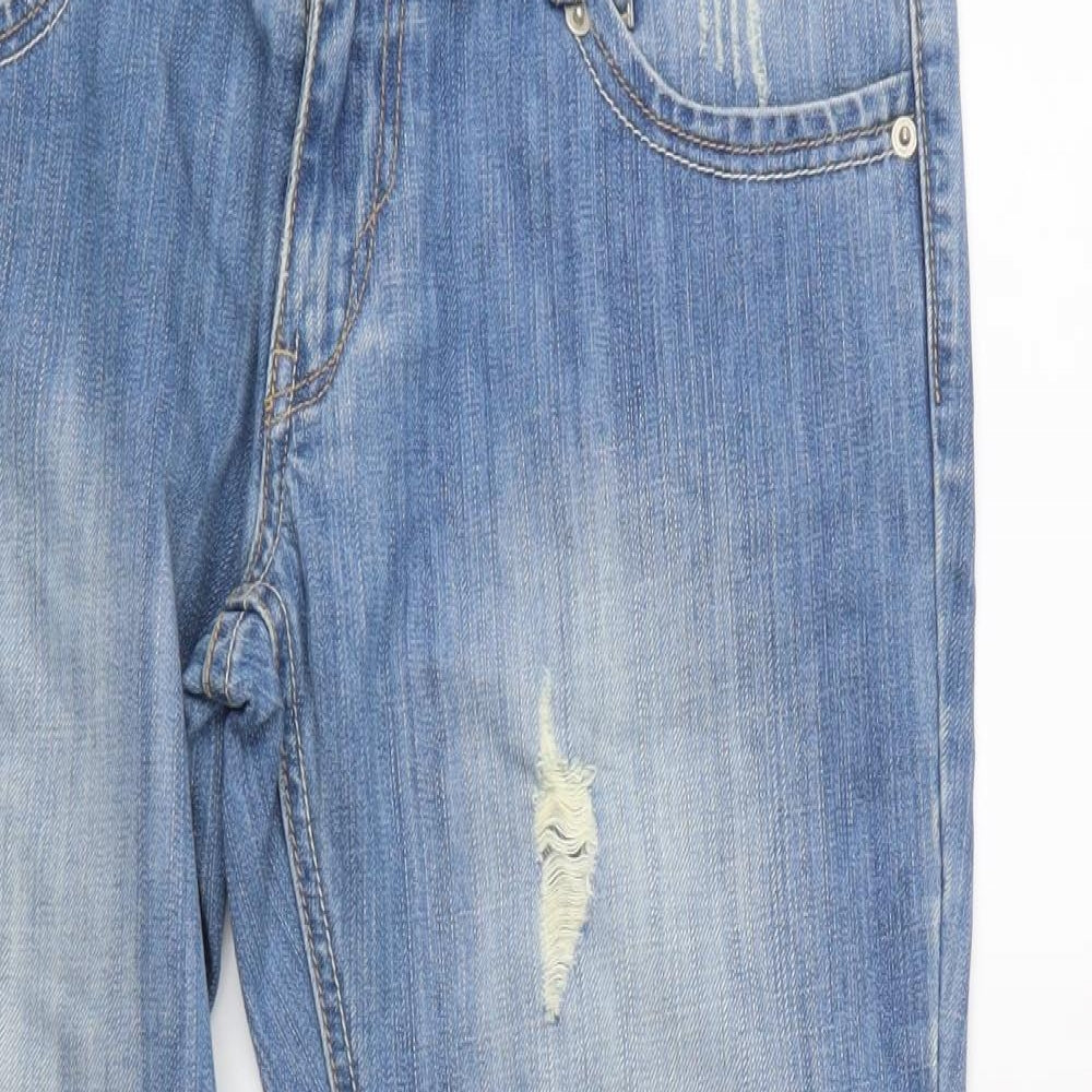 Jane Norman Womens Blue  Denim Straight Jeans Size 14 L24 in