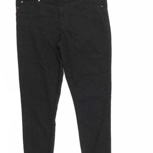 Denim & Co. Womens Black   Trousers  Size 16 L27 in