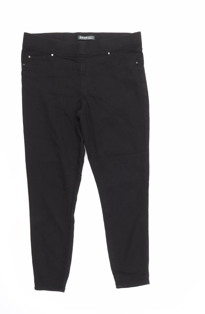 Denim & Co. Womens Black Trousers Size 16 L27 in
