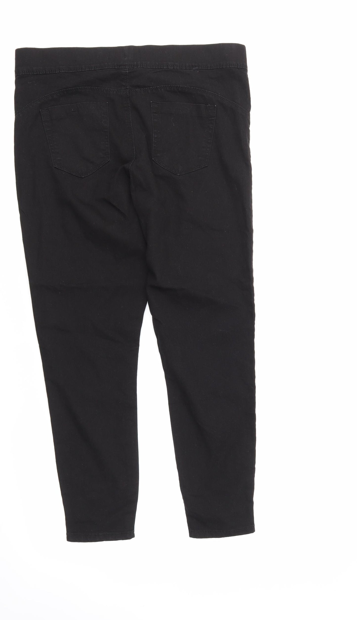 Denim & Co. Womens Black   Trousers  Size 16 L27 in
