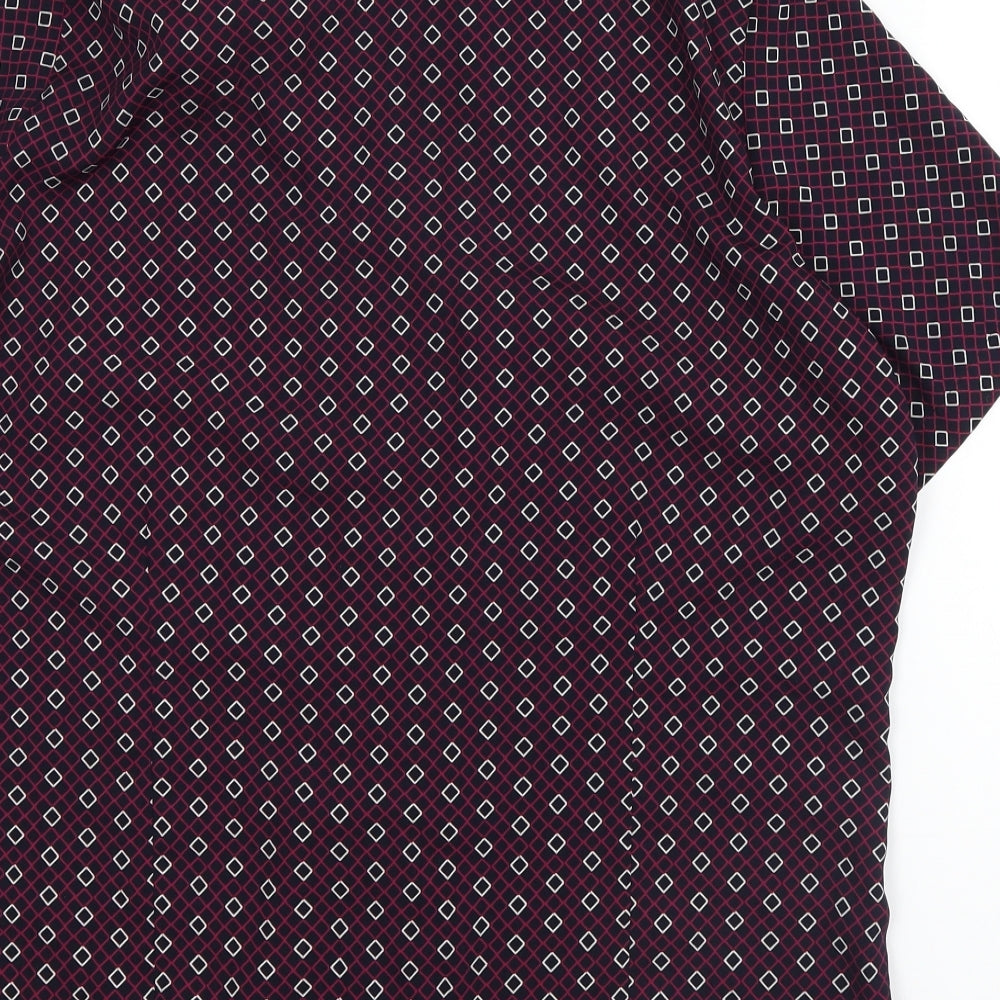 Vortex Womens Purple Geometric  Basic Button-Up Size 18