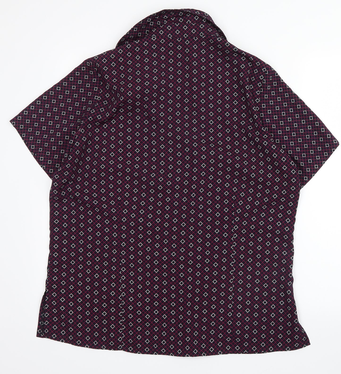 Vortex Womens Purple Geometric  Basic Button-Up Size 14