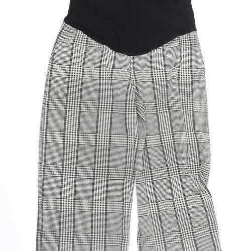 H&M Womens Beige Check  Cropped Trousers Size M L20 in