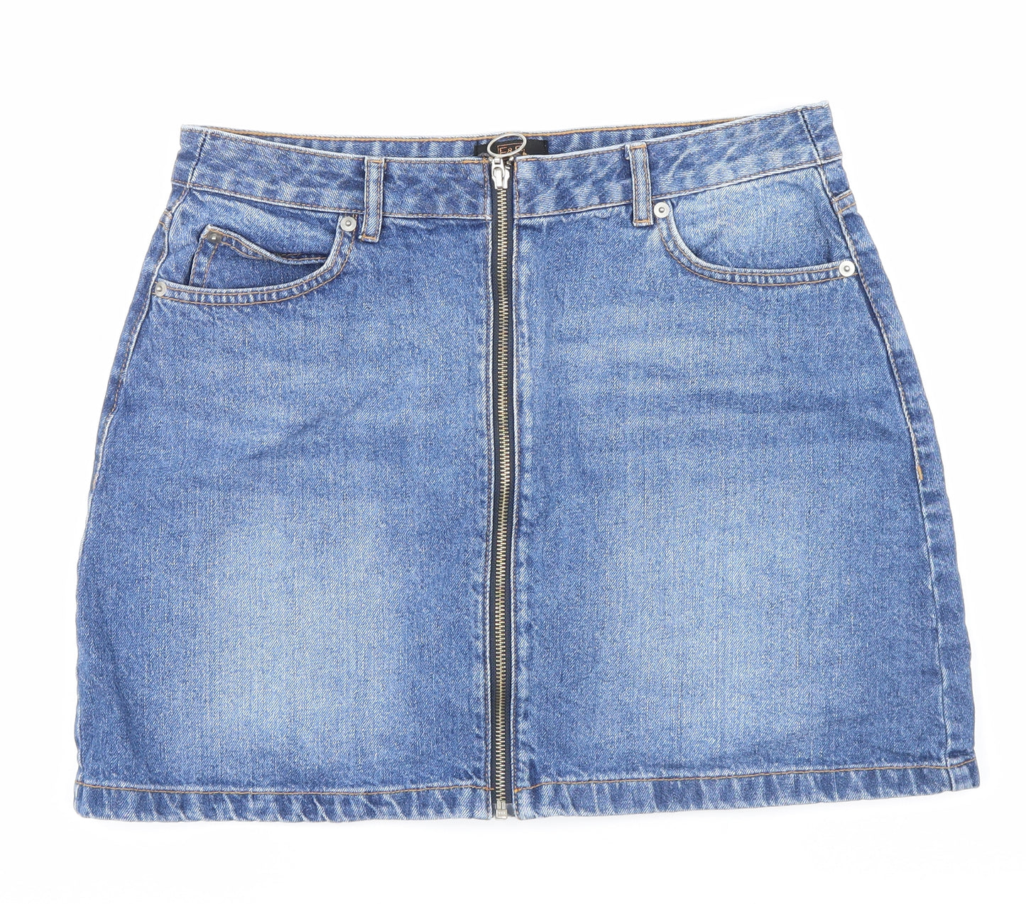 F&F Womens Blue  Denim Mini Skirt Size 12