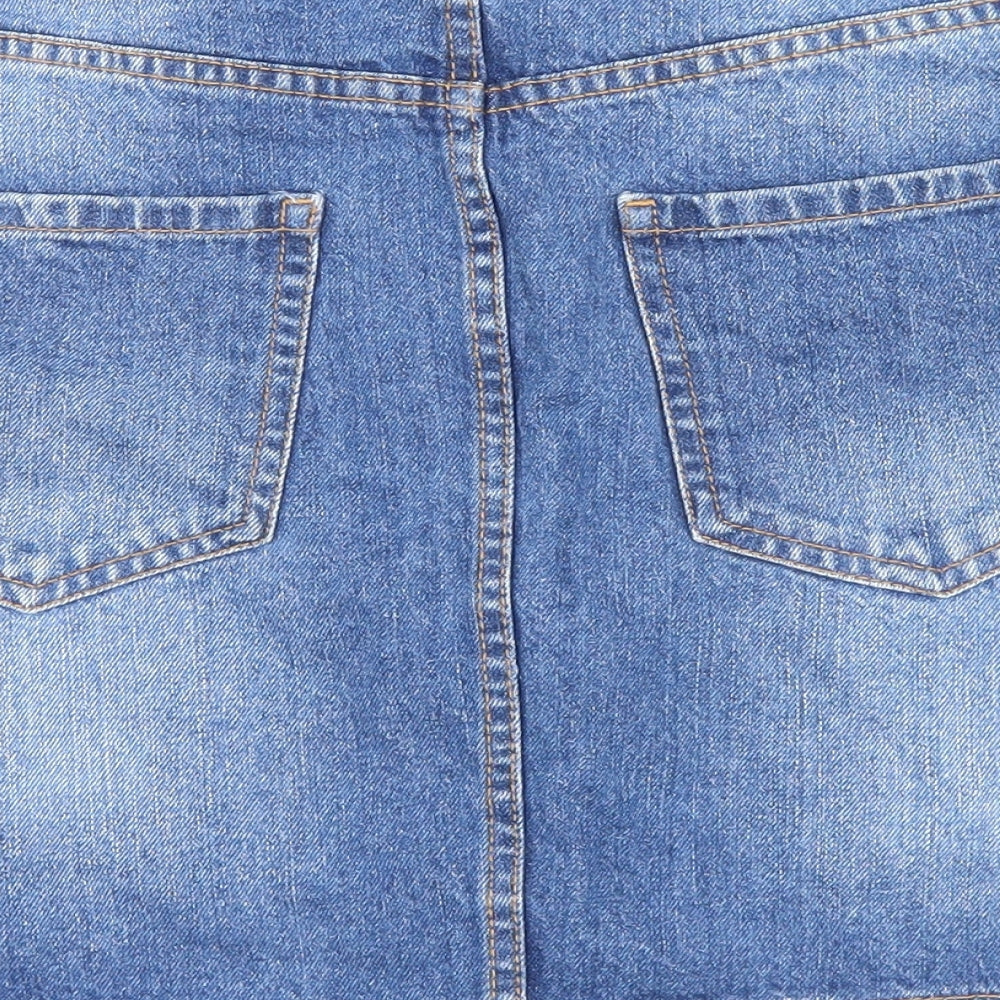F&F Womens Blue  Denim Mini Skirt Size 12