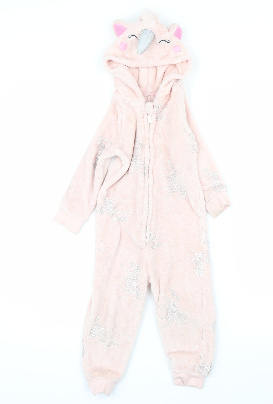 George  Pink Animal Print  Babydoll One Piece Size 12-18 Months  - unicorn