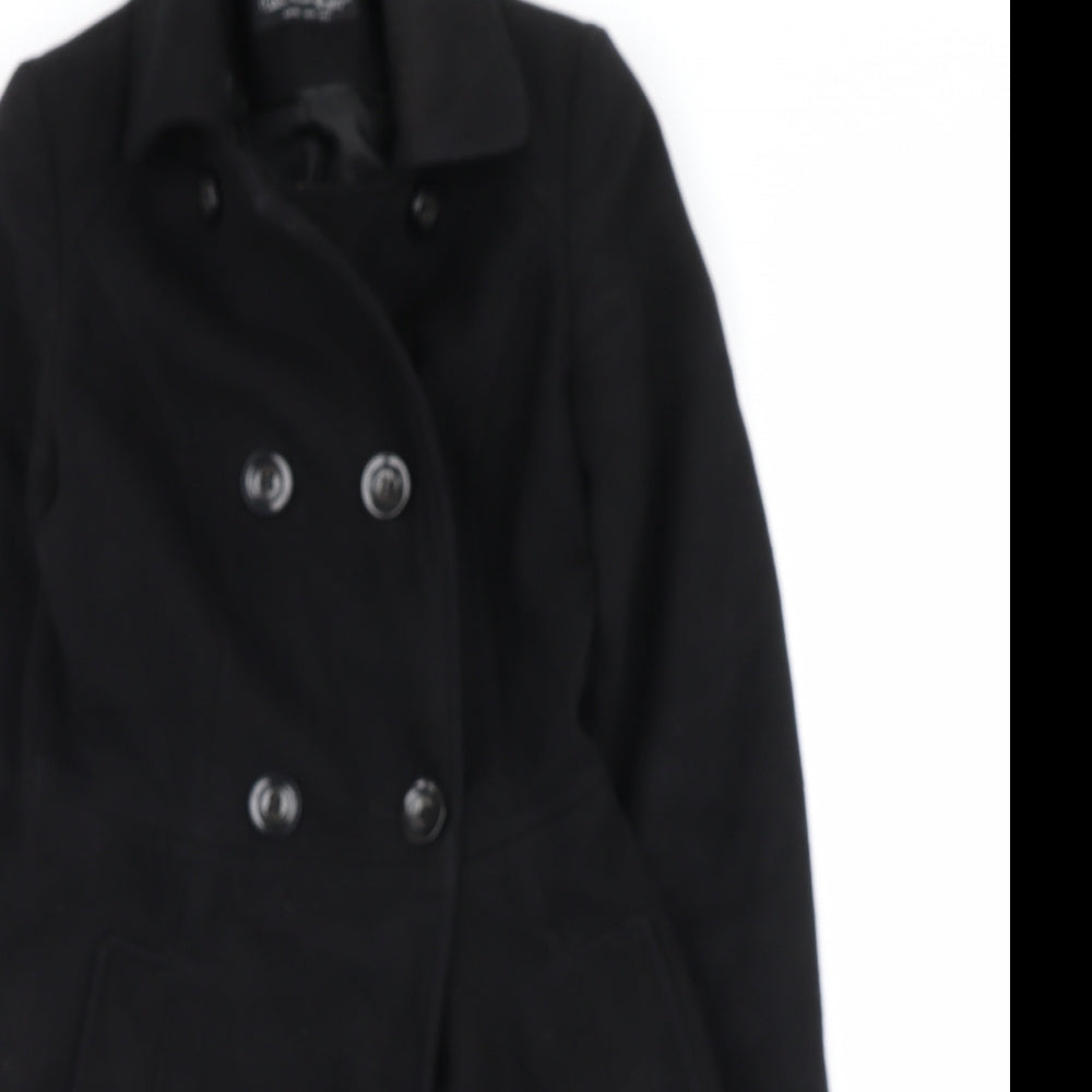 Miss Selfridge Womens Black   Trench Coat Coat Size 4