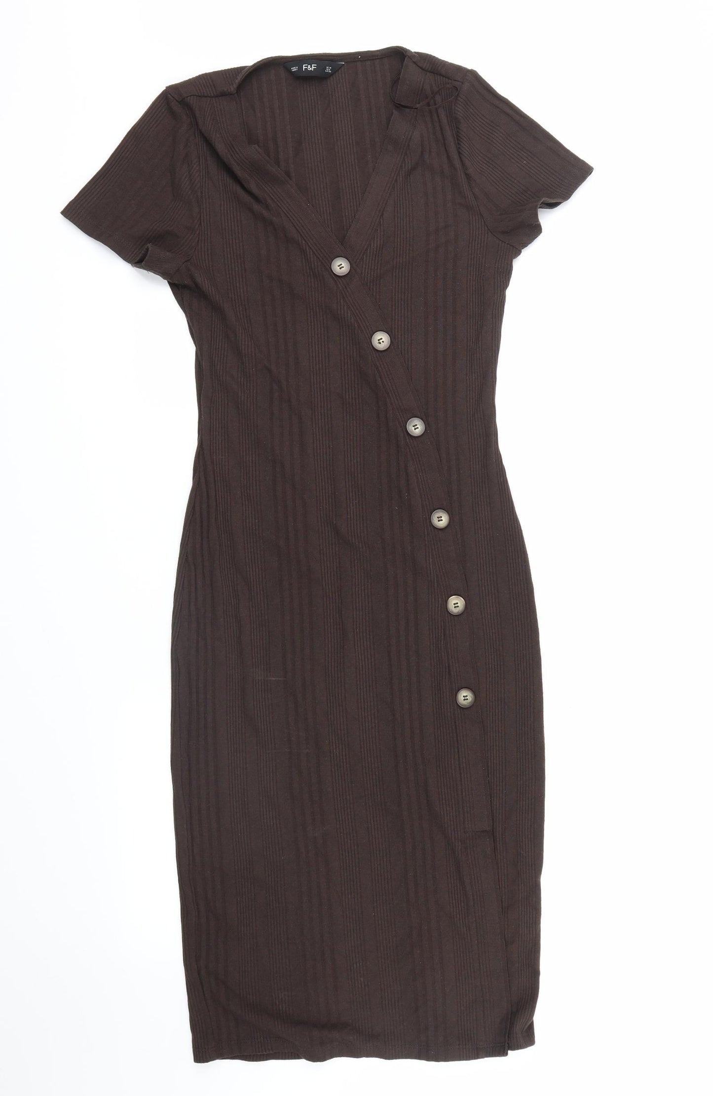 F&F Womens Brown   T-Shirt Dress  Size 10