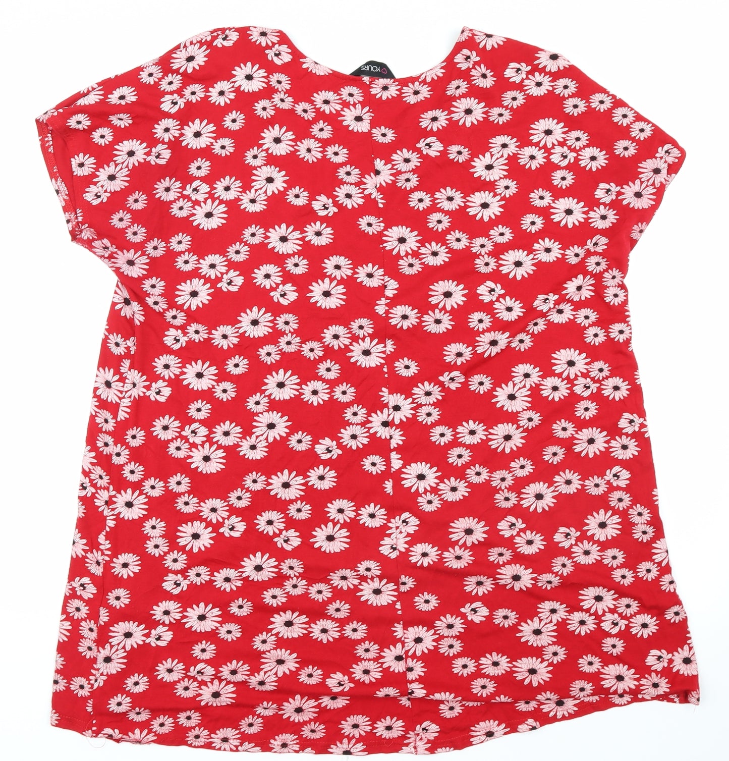 <3 yours Womens Red Floral  Basic Blouse Size 16