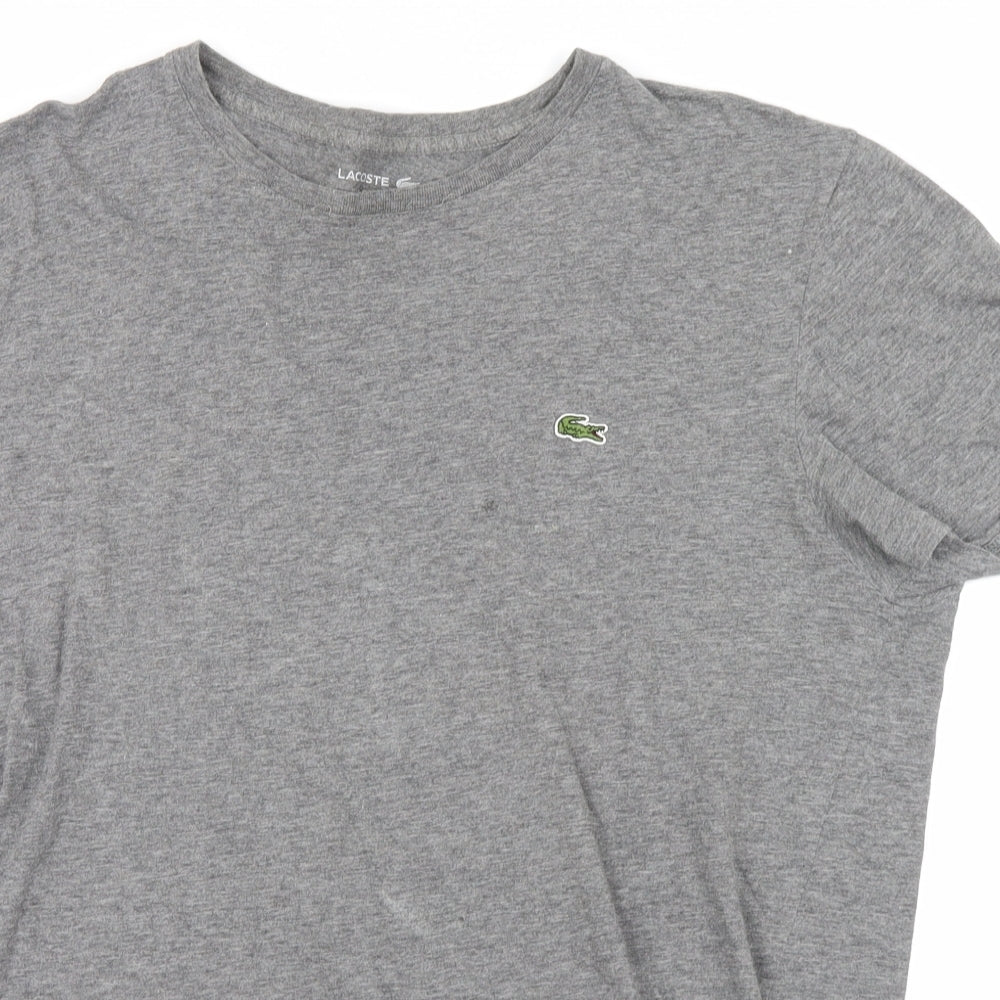Lacoste Womens Grey   Basic T-Shirt Size L  - crocodile