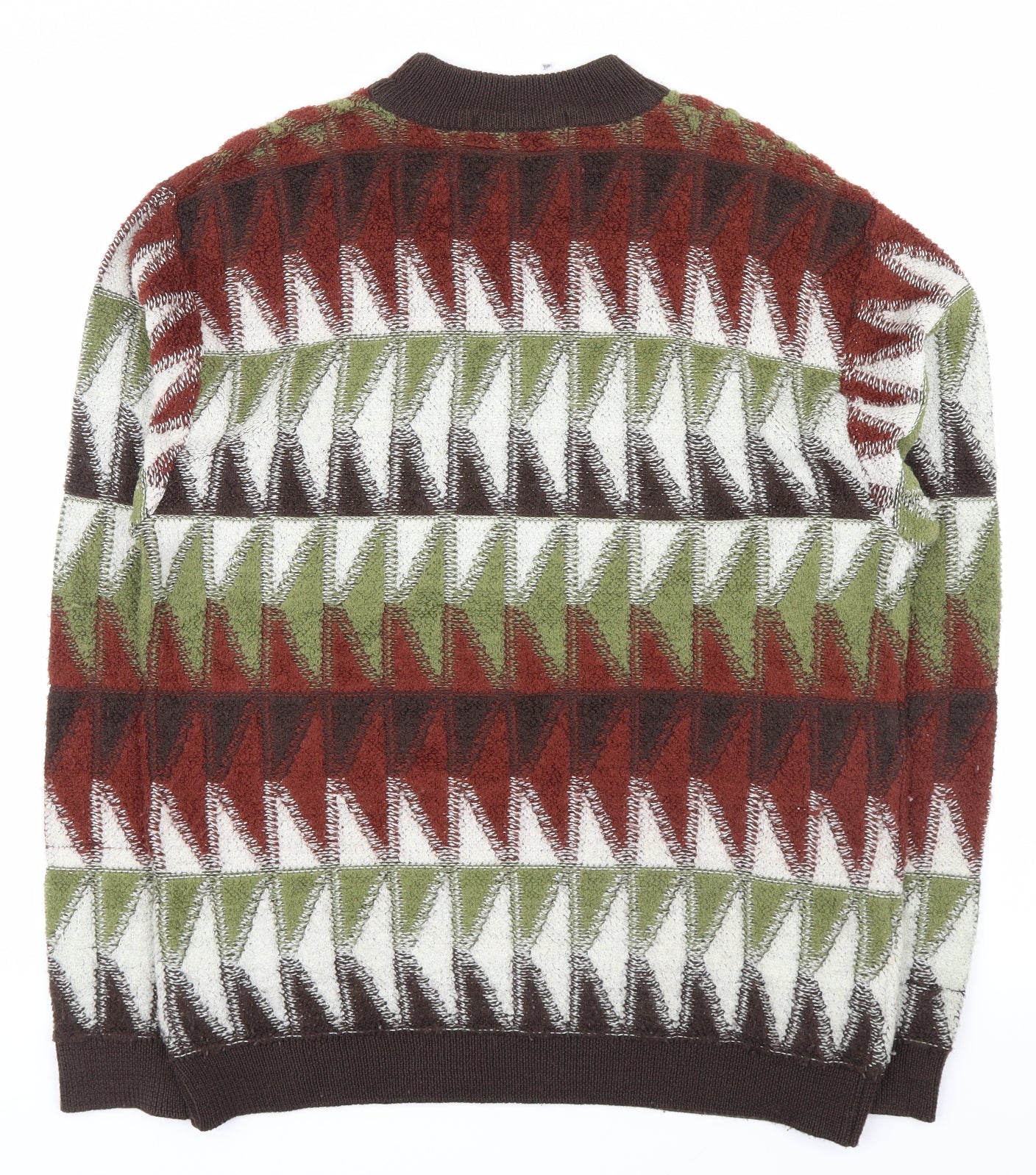 Crocodile Mens Green Striped  Pullover Jumper Size L