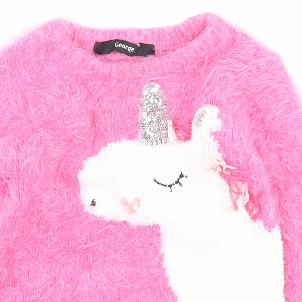 George  Pink   Pullover Jumper Size 12-18 Months  - unicorn