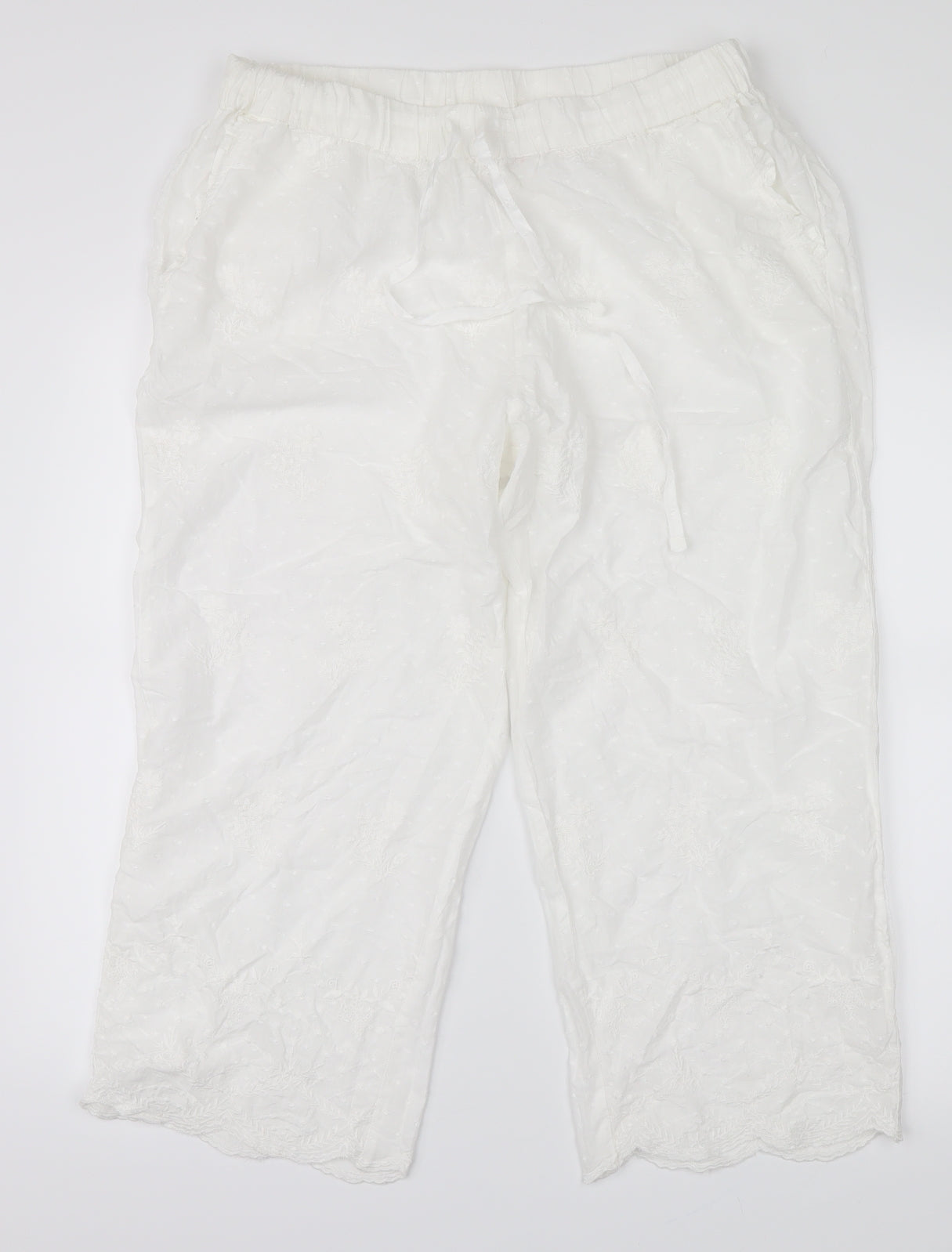 George Womens White   Cropped Trousers Size 14
