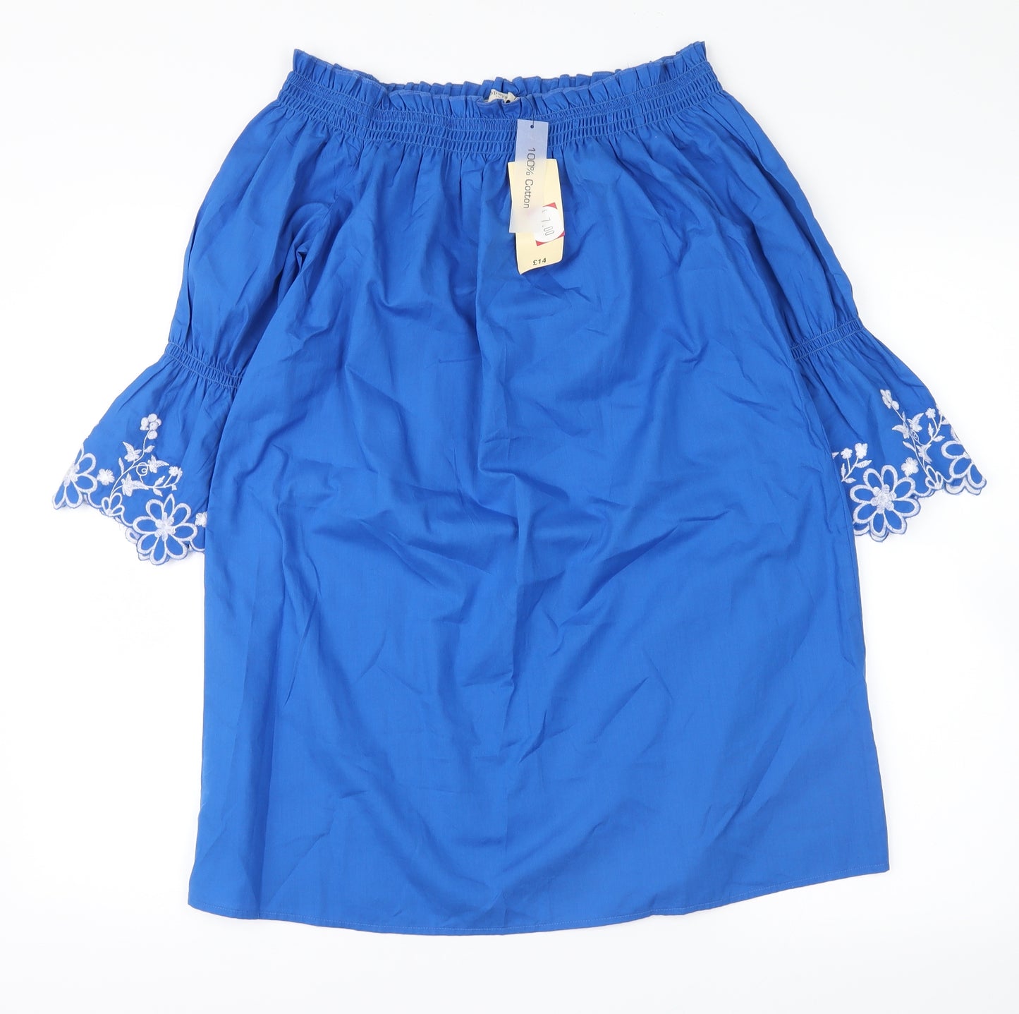 Papaya Womens Blue Floral  Basic Blouse Size 10