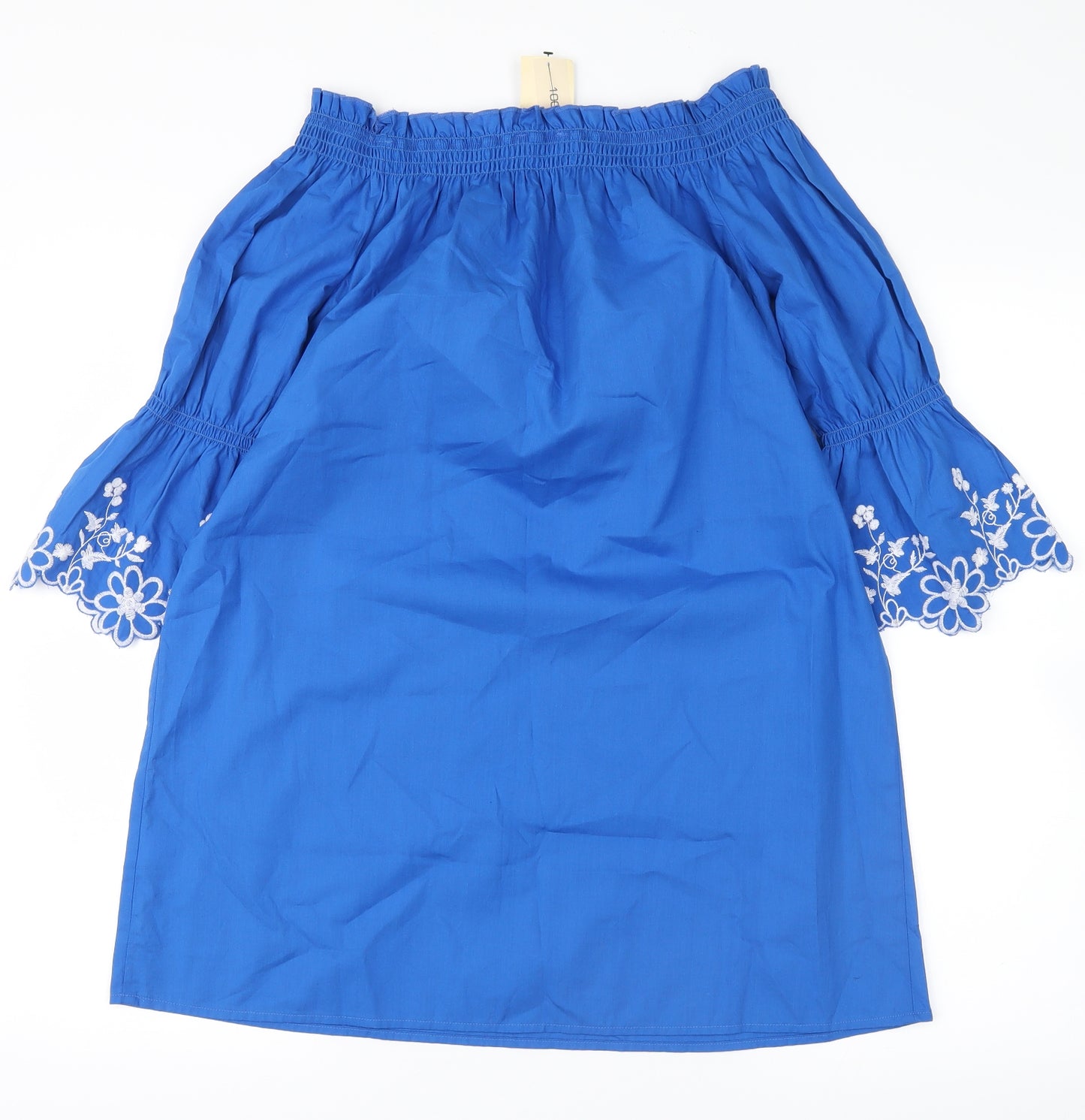 Papaya Womens Blue Floral  Basic Blouse Size 10