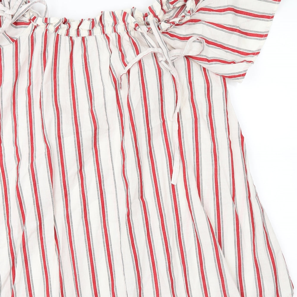 river island  Womens Red Striped  Basic Blouse Size S