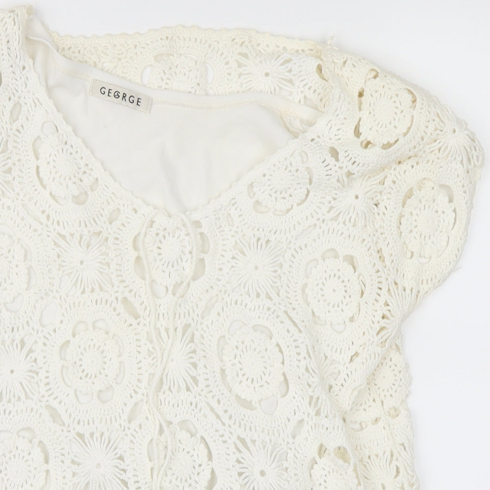 George Womens White   Basic Blouse Size 16