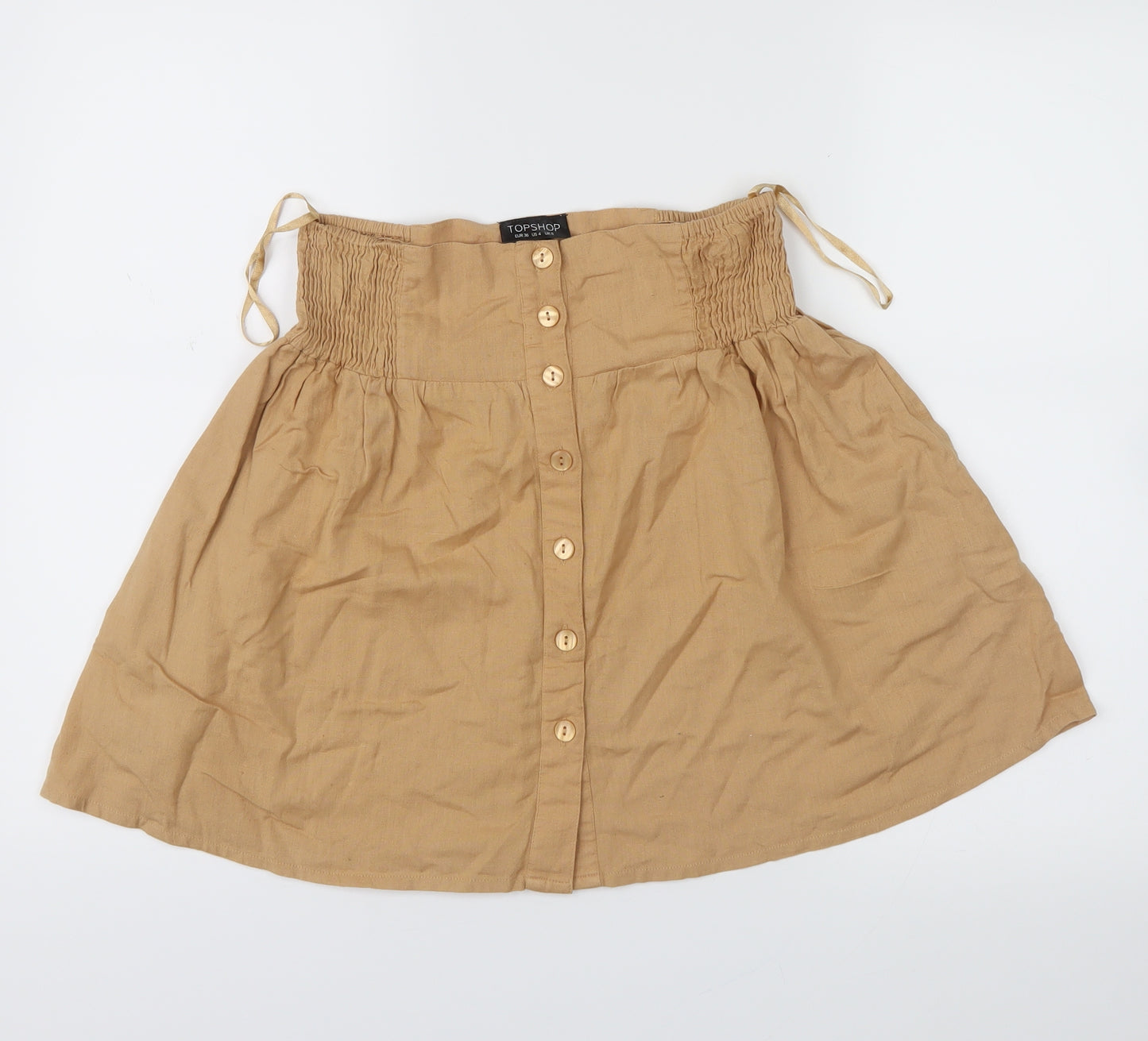 Topshop Womens Beige   Skater Skirt Size 8