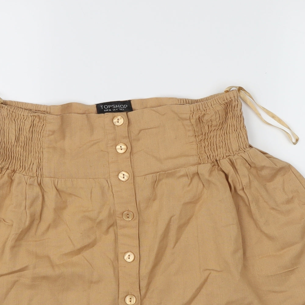 Topshop Womens Beige   Skater Skirt Size 8