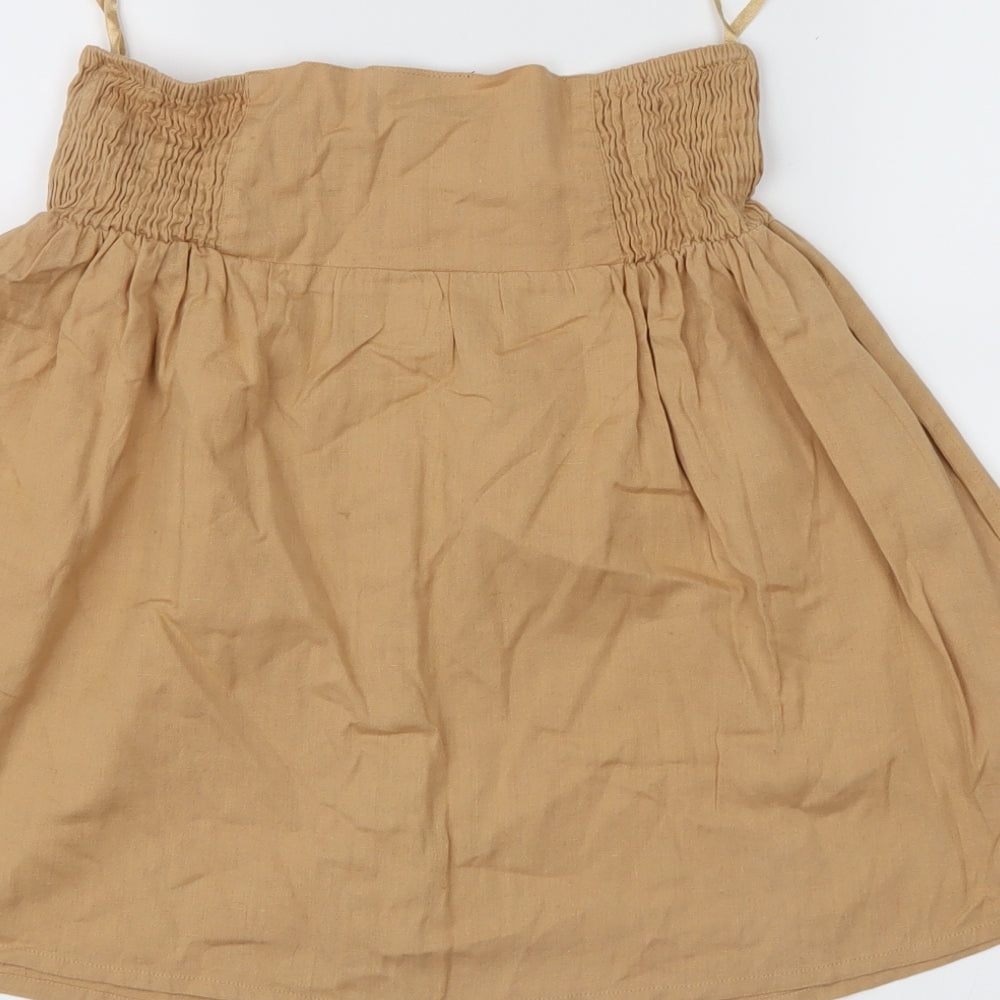 Topshop Womens Beige   Skater Skirt Size 8