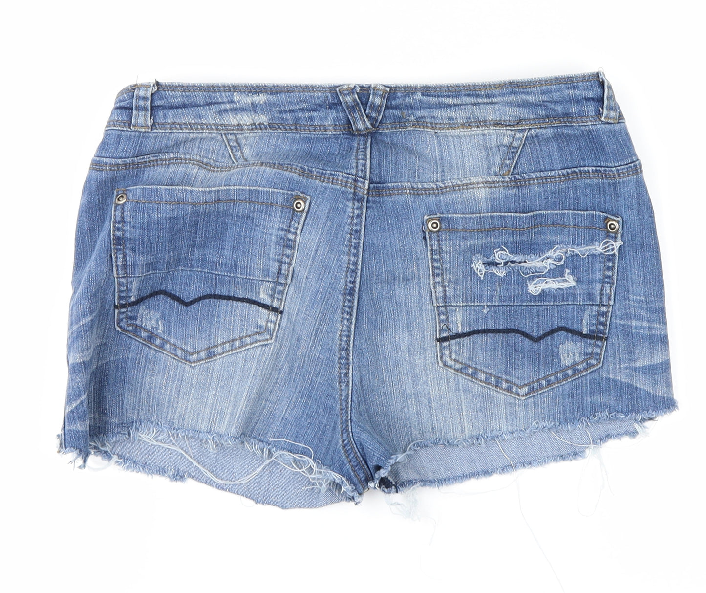 Fluid Womens Black  Denim Hot Pants Shorts Size 10