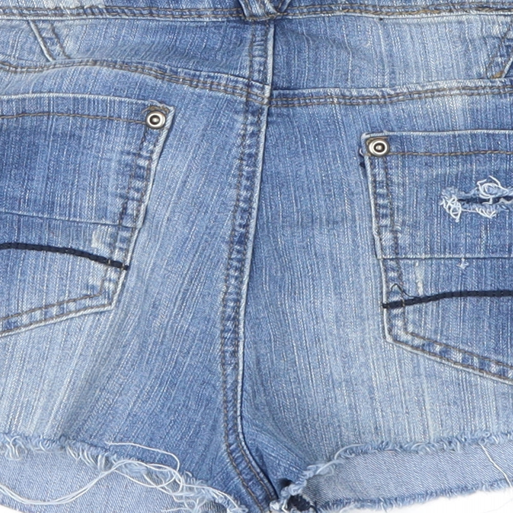 Fluid Womens Black  Denim Hot Pants Shorts Size 10