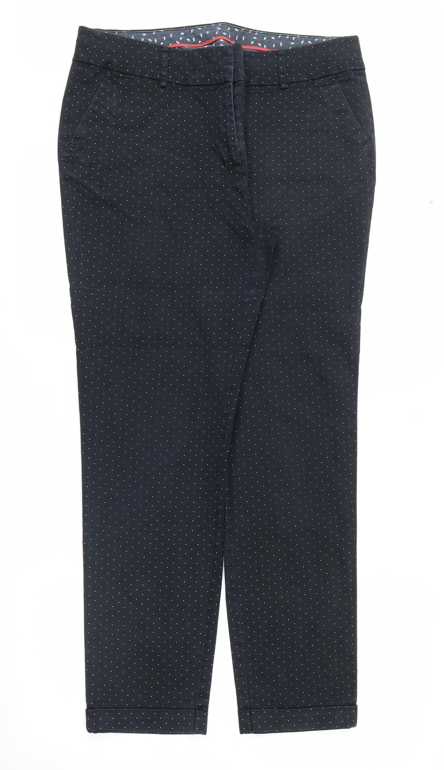 TU Womens Blue Polka Dot Denim Straight Jeans Size 12