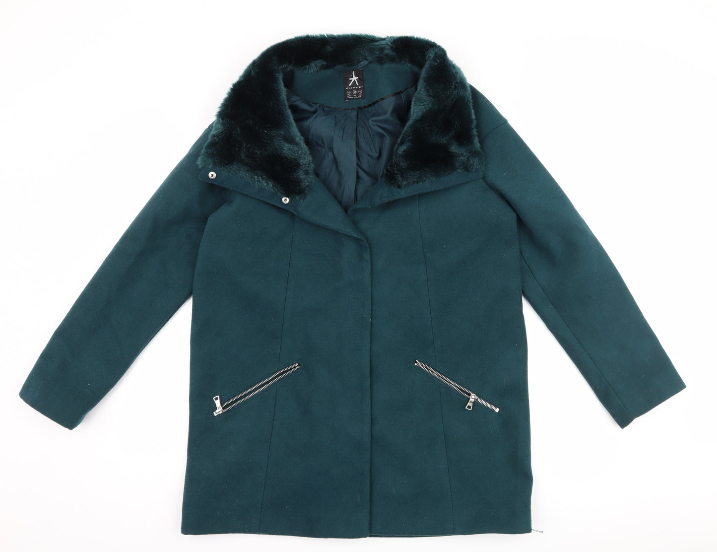 Atmosphere Womens Blue   Overcoat Coat Size M