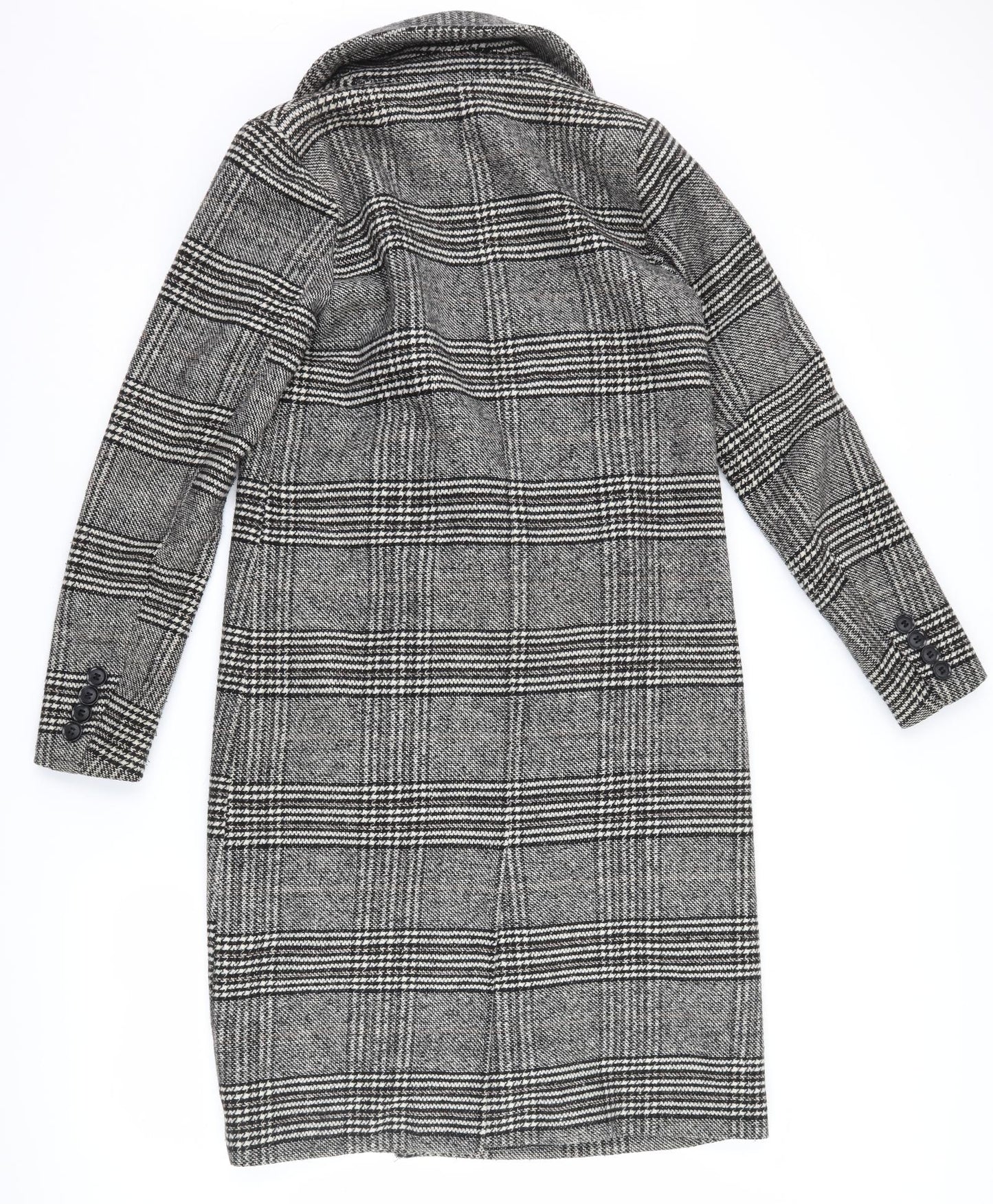 Atmosphere Womens Black Houndstooth  Overcoat Coat Size 10