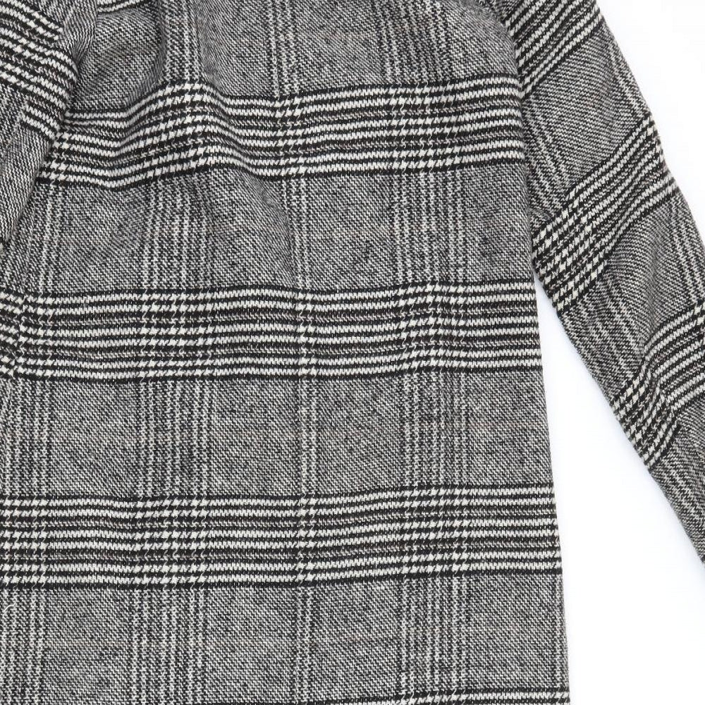 Atmosphere Womens Black Houndstooth  Overcoat Coat Size 10