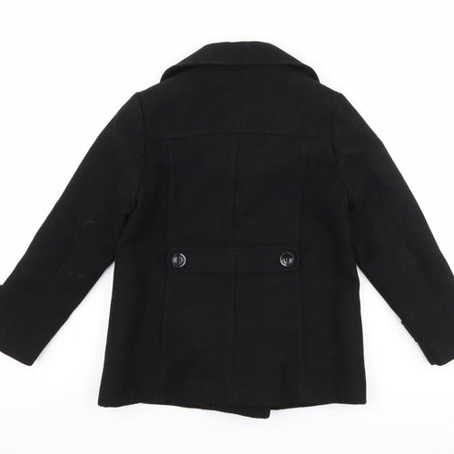 Marks and Spencer Girls Black   Overcoat Coat Size 7-8 Years