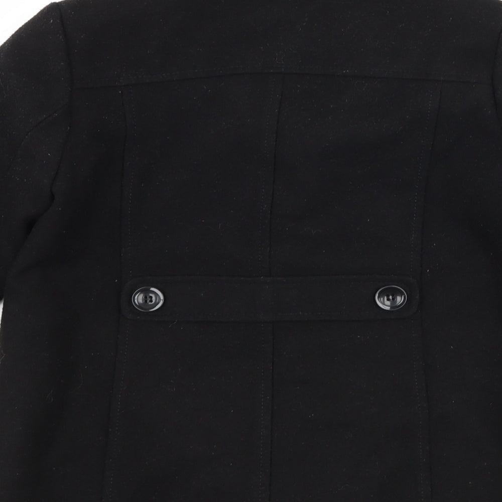 Marks and Spencer Girls Black   Overcoat Coat Size 7-8 Years